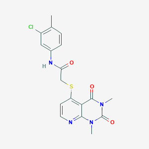 molecular formula C18H17ClN4O3S B2970445 N-(3-chloro-4-methylphenyl)-2-(1,3-dimethyl-2,4-dioxopyrido[2,3-d]pyrimidin-5-yl)sulfanylacetamide CAS No. 899960-71-5