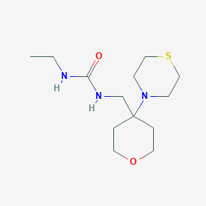 molecular formula C13H25N3O2S B2970446 1-Ethyl-3-[(4-thiomorpholin-4-yloxan-4-yl)methyl]urea CAS No. 2415502-07-5