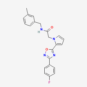 molecular formula C22H19FN4O2 B2970458 2-(2-(3-(4-fluorophenyl)-1,2,4-oxadiazol-5-yl)-1H-pyrrol-1-yl)-N-(3-methylbenzyl)acetamide CAS No. 1260997-45-2