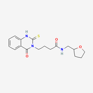 molecular formula C17H21N3O3S B2970465 N-(oxolan-2-ylmethyl)-4-(4-oxo-2-sulfanylidene-1H-quinazolin-3-yl)butanamide CAS No. 443353-35-3