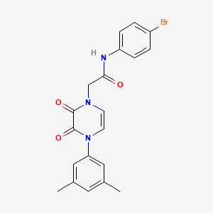 molecular formula C20H18BrN3O3 B2970466 N-(4-bromophenyl)-2-(4-(3,5-dimethylphenyl)-2,3-dioxo-3,4-dihydropyrazin-1(2H)-yl)acetamide CAS No. 891866-85-6