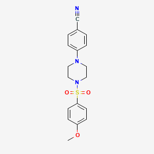 molecular formula C18H19N3O3S B2970468 4-{4-[(4-Methoxyphenyl)sulfonyl]piperazino}benzenecarbonitrile CAS No. 478046-93-4