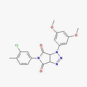 molecular formula C19H17ClN4O4 B2970470 5-(3-氯-4-甲基苯基)-1-(3,5-二甲氧基苯基)-1,6a-二氢吡咯并[3,4-d][1,2,3]三唑-4,6(3aH,5H)-二酮 CAS No. 1171588-68-3