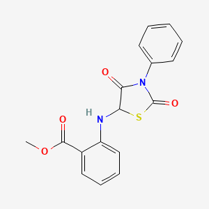 molecular formula C17H14N2O4S B2970471 Methyl 2-[(2,4-dioxo-3-phenyl-1,3-thiazolidin-5-yl)amino]benzoate CAS No. 1009675-24-4