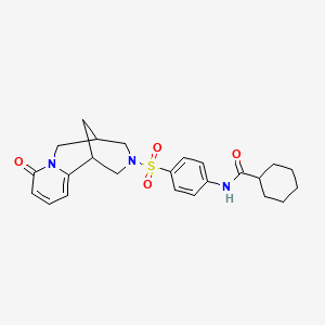 B2970478 N-(4-((8-oxo-5,6-dihydro-1H-1,5-methanopyrido[1,2-a][1,5]diazocin-3(2H,4H,8H)-yl)sulfonyl)phenyl)cyclohexanecarboxamide CAS No. 681270-00-8
