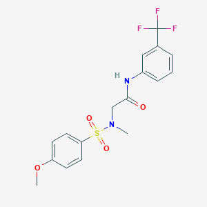 molecular formula C17H17F3N2O4S B297048 2-[[(4-methoxyphenyl)sulfonyl](methyl)amino]-N-[3-(trifluoromethyl)phenyl]acetamide 