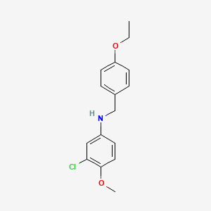 molecular formula C16H18ClNO2 B2970482 3-氯-N-[(4-乙氧苯基)甲基]-4-甲氧基苯胺 CAS No. 851619-65-3