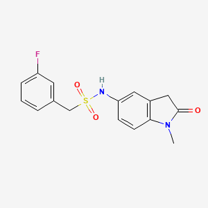 molecular formula C16H15FN2O3S B2970491 1-(3-fluorophenyl)-N-(1-methyl-2-oxoindolin-5-yl)methanesulfonamide CAS No. 921538-09-2