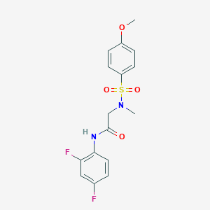 molecular formula C16H16F2N2O4S B297050 N-(2,4-difluorophenyl)-2-[[(4-methoxyphenyl)sulfonyl](methyl)amino]acetamide 