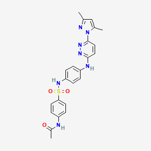 molecular formula C23H23N7O3S B2970505 N-(4-(N-(4-((6-(3,5-二甲基-1H-吡唑-1-基)嘧啶-3-基)氨基)苯基)磺酰基)苯基)乙酰胺 CAS No. 1014049-84-3