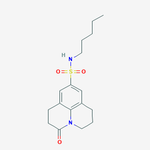 molecular formula C17H24N2O3S B2970510 3-oxo-N-pentyl-1,2,3,5,6,7-hexahydropyrido[3,2,1-ij]quinoline-9-sulfonamide CAS No. 898423-36-4