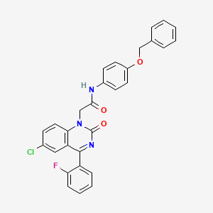 molecular formula C29H21ClFN3O3 B2970519 N-(4-(苄氧基)苯基)-2-(6-氯-4-(2-氟苯基)-2-氧代喹唑啉-1(2H)-基)乙酰胺 CAS No. 1112418-89-9