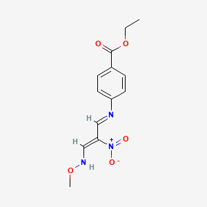 ethyl 4-{[(1E,3E)-3-(methoxyimino)-2-nitroprop-1-en-1-yl]amino}benzoate