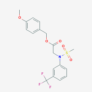 molecular formula C18H18F3NO5S B2970528 4-Methoxybenzyl 2-[(methylsulfonyl)-3-(trifluoromethyl)anilino]acetate CAS No. 339019-21-5