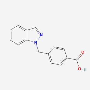 molecular formula C15H12N2O2 B2970530 4-(Indazol-1-ylmethyl)benzoic acid CAS No. 1087328-96-8