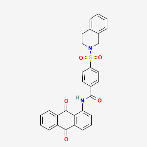 4-((3,4-dihydroisoquinolin-2(1H)-yl)sulfonyl)-N-(9,10-dioxo-9,10-dihydroanthracen-1-yl)benzamide