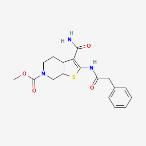 methyl 3-carbamoyl-2-(2-phenylacetamido)-4,5-dihydrothieno[2,3-c]pyridine-6(7H)-carboxylate