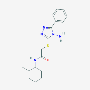 molecular formula C17H23N5OS B297055 2-(4-Amino-5-phenyl-4H-[1,2,4]triazol-3-ylsulfanyl)-N-(2-methyl-cyclohexyl)-acetamide 