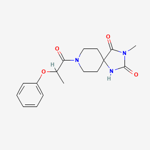 molecular formula C17H21N3O4 B2970554 3-Methyl-8-(2-phenoxypropanoyl)-1,3,8-triazaspiro[4.5]decane-2,4-dione CAS No. 1021261-95-9