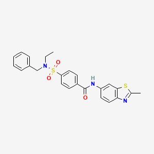 molecular formula C24H23N3O3S2 B2970556 4-(N-benzyl-N-ethylsulfamoyl)-N-(2-methylbenzo[d]thiazol-6-yl)benzamide CAS No. 888411-74-3