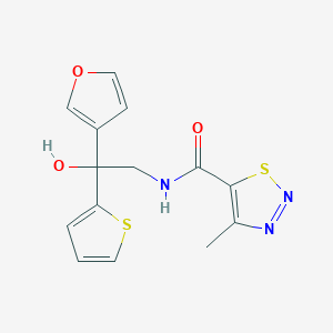 N-(2-(furan-3-yl)-2-hydroxy-2-(thiophen-2-yl)ethyl)-4-methyl-1,2,3-thiadiazole-5-carboxamide
