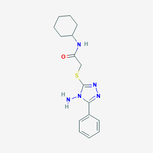 molecular formula C16H21N5OS B297056 2-(4-Amino-5-phenyl-4H-[1,2,4]triazol-3-ylsulfanyl)-N-cyclohexyl-acetamide 