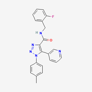 molecular formula C22H18FN5O B2970565 3-{[4-(2-噻吩基乙酰)哌嗪-1-基]甲基}-1,2-苯并异恶唑 CAS No. 1207005-90-0