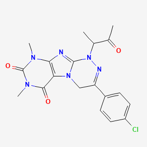 molecular formula C19H19ClN6O3 B2970566 3-(4-Chlorophenyl)-7,9-dimethyl-1-(3-oxobutan-2-yl)-4H-purino[8,7-c][1,2,4]triazine-6,8-dione CAS No. 919020-21-6