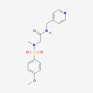 molecular formula C16H19N3O4S B297057 2-[[(4-methoxyphenyl)sulfonyl](methyl)amino]-N-(4-pyridinylmethyl)acetamide 