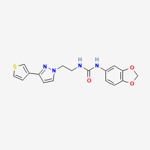 1-(benzo[d][1,3]dioxol-5-yl)-3-(2-(3-(thiophen-3-yl)-1H-pyrazol-1-yl)ethyl)urea