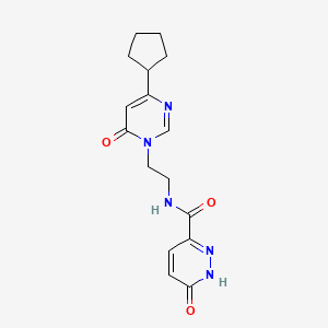 N-(2-(4-cyclopentyl-6-oxopyrimidin-1(6H)-yl)ethyl)-6-oxo-1,6-dihydropyridazine-3-carboxamide