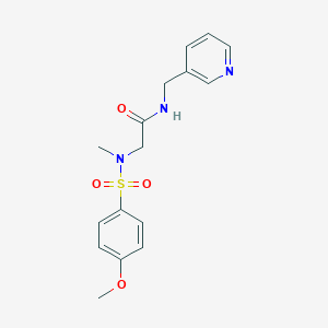 molecular formula C16H19N3O4S B297058 2-[(4-Methoxy-benzenesulfonyl)-methyl-amino]-N-pyridin-3-ylmethyl-acetamide 
