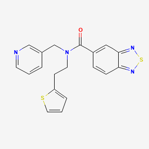 molecular formula C19H16N4OS2 B2970595 N-(pyridin-3-ylmethyl)-N-(2-(thiophen-2-yl)ethyl)benzo[c][1,2,5]thiadiazole-5-carboxamide CAS No. 1396749-17-9