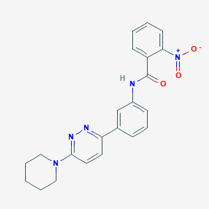molecular formula C22H21N5O3 B2970598 2-nitro-N-(3-(6-(piperidin-1-yl)pyridazin-3-yl)phenyl)benzamide CAS No. 899758-67-9