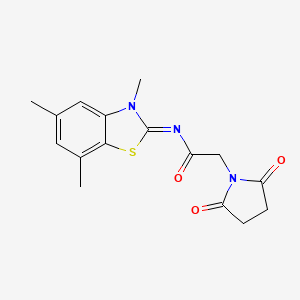 (Z)-2-(2,5-dioxopyrrolidin-1-yl)-N-(3,5,7-trimethylbenzo[d]thiazol-2(3H)-ylidene)acetamide