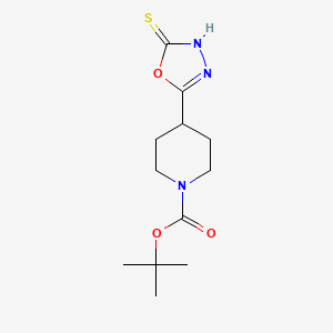 molecular formula C12H19N3O3S B2970605 tert-butyl 4-(2-sulfanylidene-3H-1,3,4-oxadiazol-5-yl)piperidine-1-carboxylate CAS No. 889940-75-4
