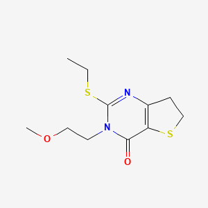 molecular formula C11H16N2O2S2 B2970606 2-Ethylsulfanyl-3-(2-methoxyethyl)-6,7-dihydrothieno[3,2-d]pyrimidin-4-one CAS No. 869076-72-2