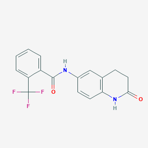 molecular formula C17H13F3N2O2 B2970610 N-(2-氧代-1,2,3,4-四氢喹啉-6-基)-2-(三氟甲基)苯甲酰胺 CAS No. 922131-18-8