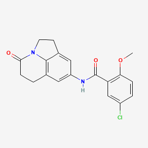 molecular formula C19H17ClN2O3 B2970611 5-Chloro-2-methoxy-N-(11-oxo-1-azatricyclo[6.3.1.04,12]dodeca-4,6,8(12)-trien-6-yl)benzamide CAS No. 906177-72-8