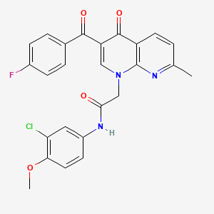 molecular formula C25H19ClFN3O4 B2970613 N-(3-chloro-4-methoxyphenyl)-2-(3-(4-fluorobenzoyl)-7-methyl-4-oxo-1,8-naphthyridin-1(4H)-yl)acetamide CAS No. 894883-73-9