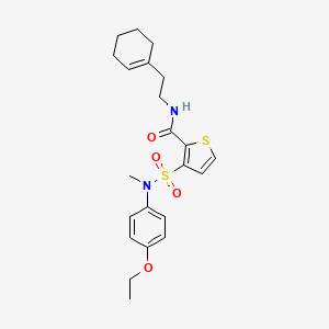 molecular formula C22H28N2O4S2 B2970623 N-[2-(cyclohex-1-en-1-yl)ethyl]-3-[(4-ethoxyphenyl)(methyl)sulfamoyl]thiophene-2-carboxamide CAS No. 1251693-24-9