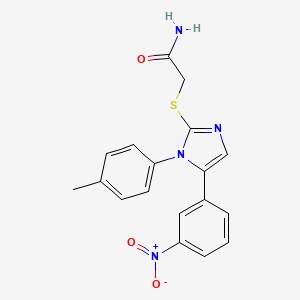 2-((5-(3-nitrophenyl)-1-(p-tolyl)-1H-imidazol-2-yl)thio)acetamide