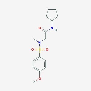 molecular formula C15H22N2O4S B297063 N-cyclopentyl-2-[[(4-methoxyphenyl)sulfonyl](methyl)amino]acetamide 