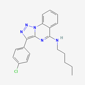 molecular formula C20H20ClN5 B2970632 3-(4-chlorophenyl)-N-pentyl-[1,2,3]triazolo[1,5-a]quinazolin-5-amine CAS No. 902285-00-1