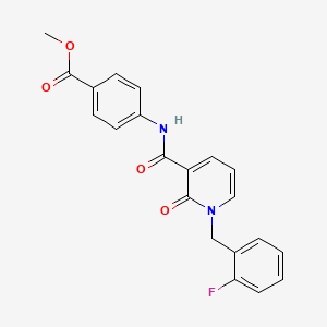 molecular formula C21H17FN2O4 B2970638 Methyl 4-(1-(2-fluorobenzyl)-2-oxo-1,2-dihydropyridine-3-carboxamido)benzoate CAS No. 946378-74-1