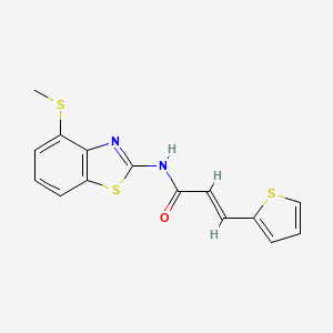 molecular formula C15H12N2OS3 B2970641 (E)-N-(4-(methylthio)benzo[d]thiazol-2-yl)-3-(thiophen-2-yl)acrylamide CAS No. 899983-10-9
