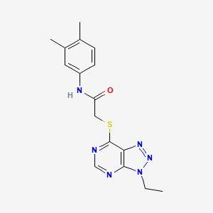 molecular formula C16H18N6OS B2970643 N-(3,4-dimethylphenyl)-2-((3-ethyl-3H-[1,2,3]triazolo[4,5-d]pyrimidin-7-yl)thio)acetamide CAS No. 1060205-52-8