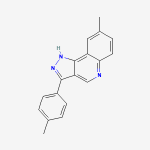 molecular formula C18H15N3 B2970646 8-甲基-3-(对甲苯基)-1H-吡唑并[4,3-c]喹啉 CAS No. 1030132-81-0