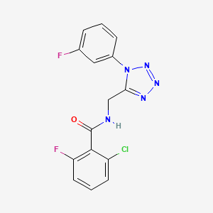 molecular formula C15H10ClF2N5O B2970649 2-chloro-6-fluoro-N-((1-(3-fluorophenyl)-1H-tetrazol-5-yl)methyl)benzamide CAS No. 921075-84-5