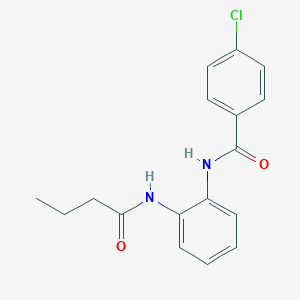 molecular formula C17H17ClN2O2 B297065 N-[2-(butanoylamino)phenyl]-4-chlorobenzamide 